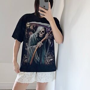 90’s Rock Eagle single stitch Black Grim Reaper Graphic T-Shirt Large